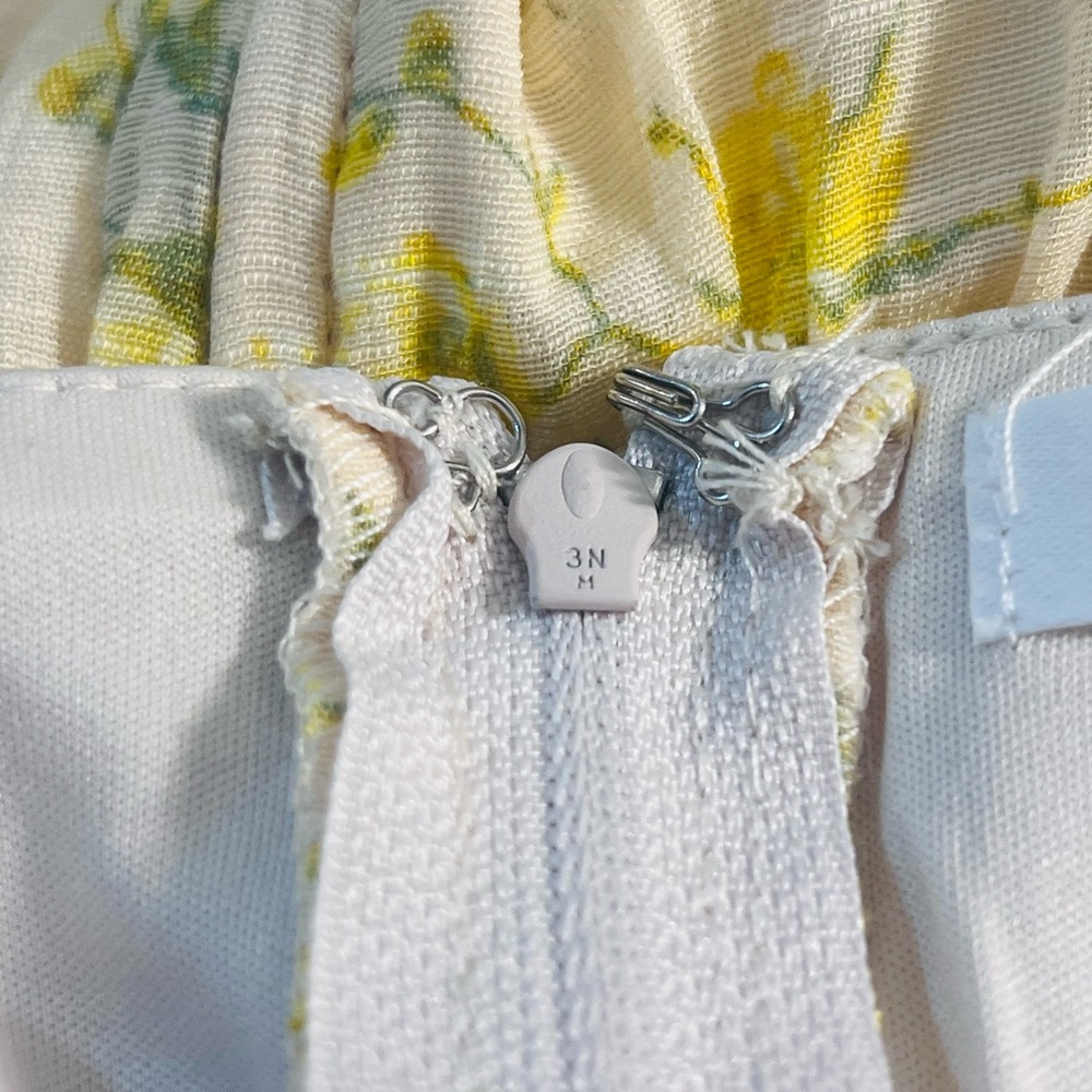 M NWT Altar'd State Pale Yellow Floral Tiered Midi Dress - Picture 13 of 13